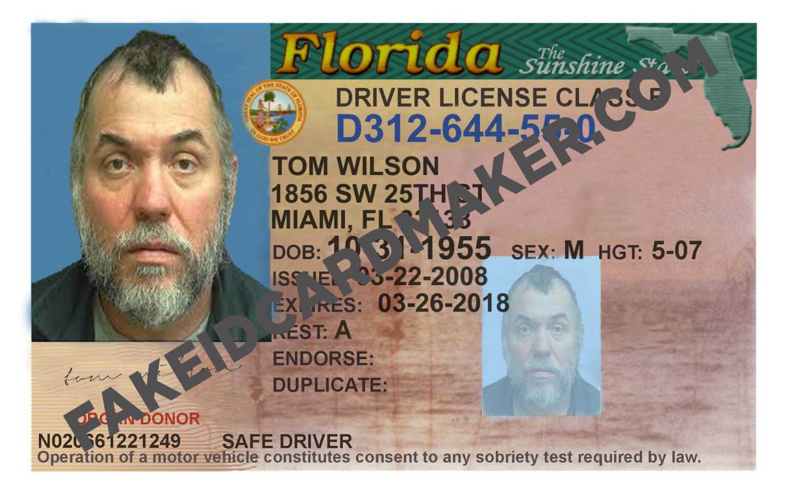 Florida Driver's License Fake Id Virtual – Fake Id Card Maker ...
