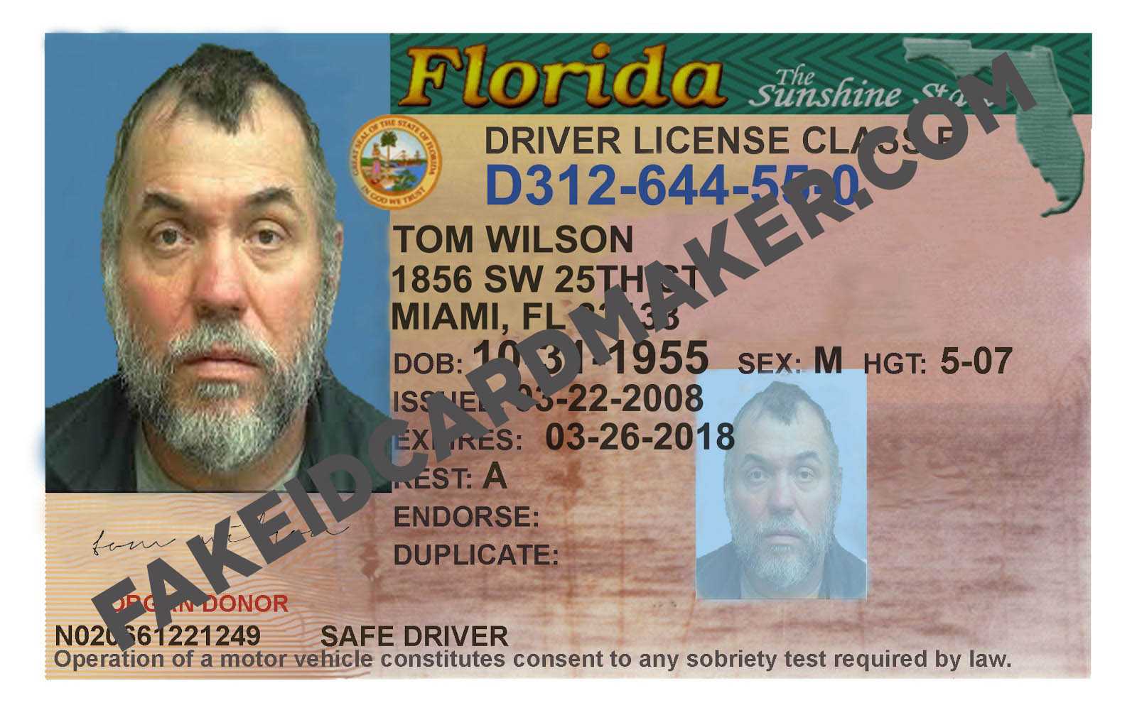 Florida Driver's License Fake Id Virtual – Fake Id Card Maker Throughout Florida Id Card Template