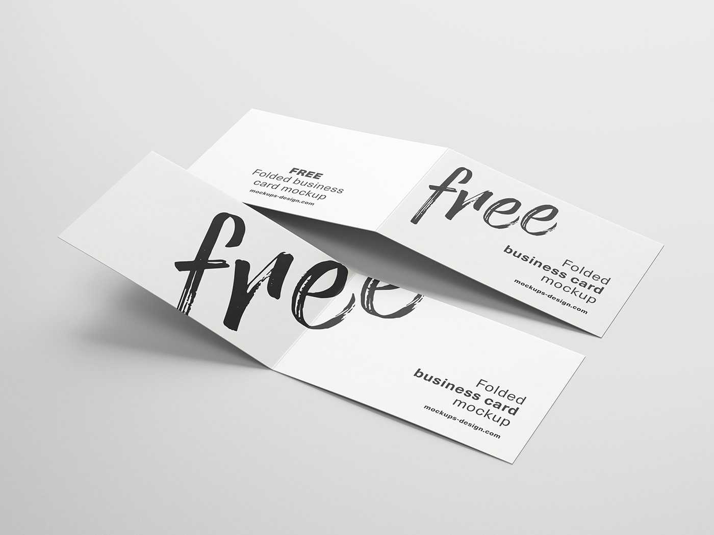 Folded Business Card Mockup Double Staples Professional Throughout Fold Over Business Card Template