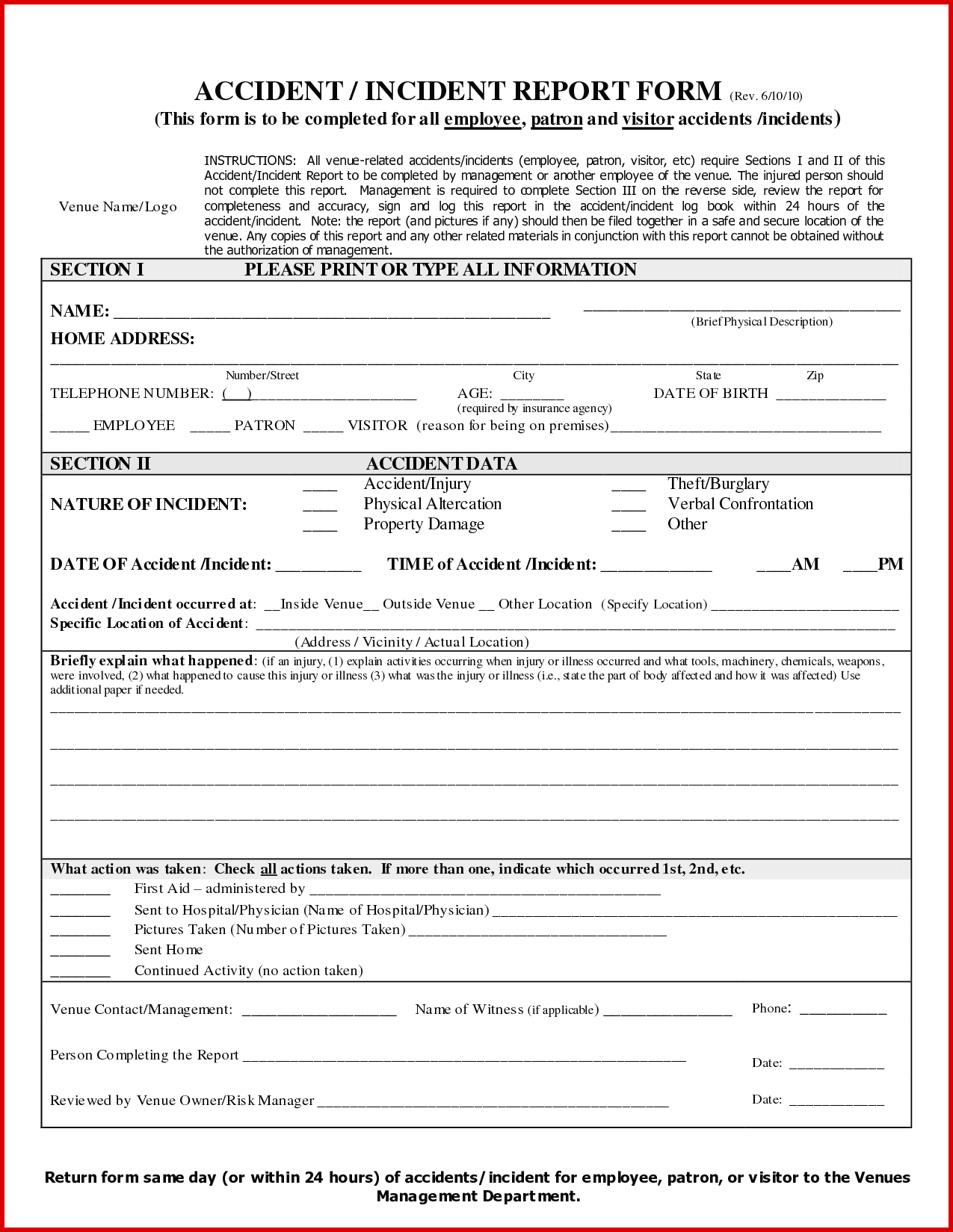 Form For Accident Incident Report Karis Sticken Co Injury Inside First Aid Incident Report Form Template