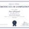 Formal Completion Certificate Template With Certification Of Completion Template