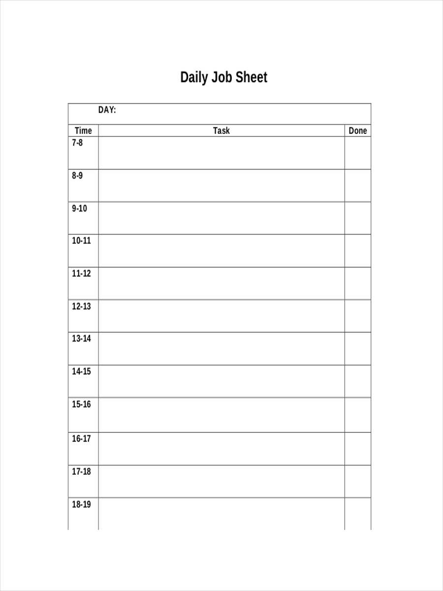 Free 10+ Job Sheet Examples & Samples In Google Docs With Mechanics Job Card Template