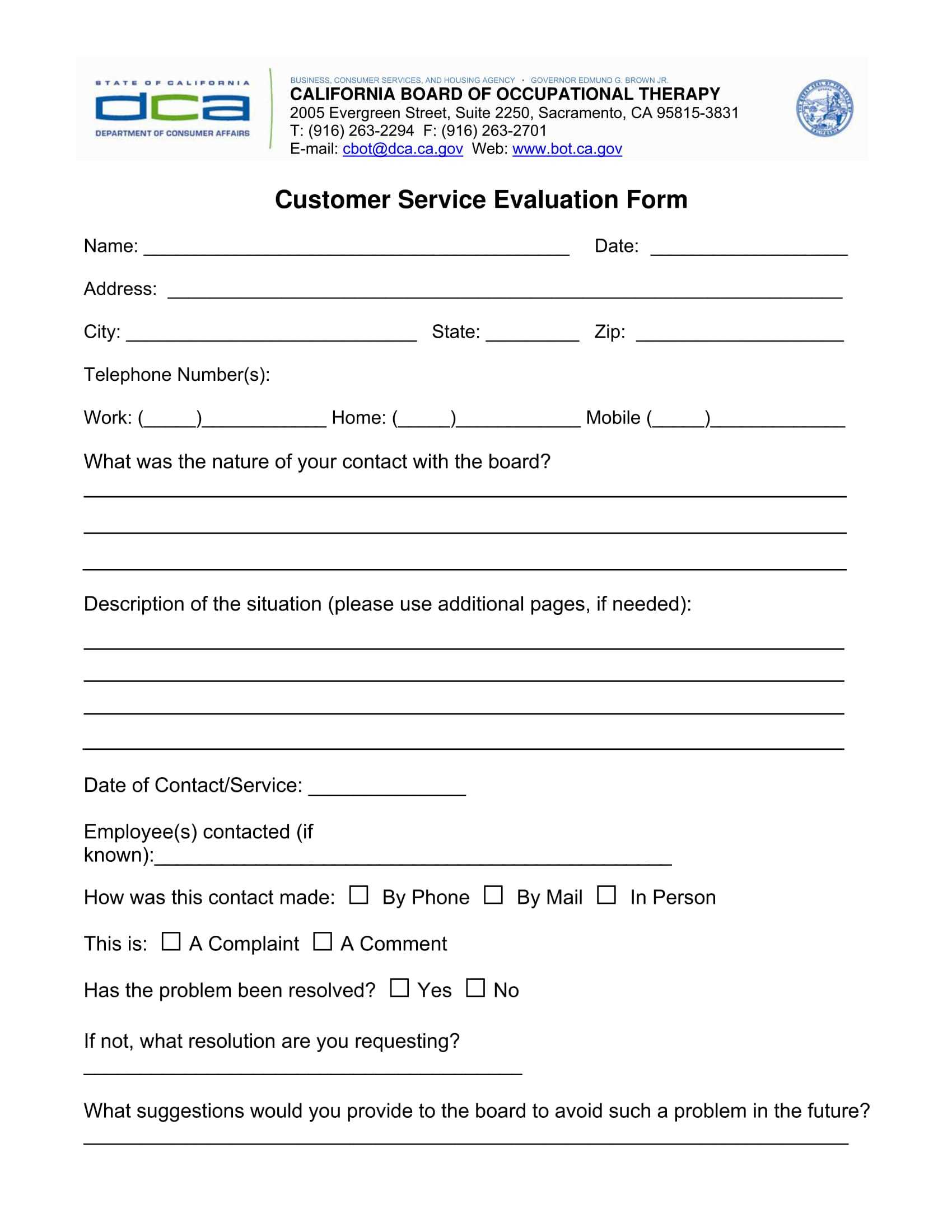Free 14+ Customer Service Evaluation Forms | Pdf In Blank Evaluation Form Template