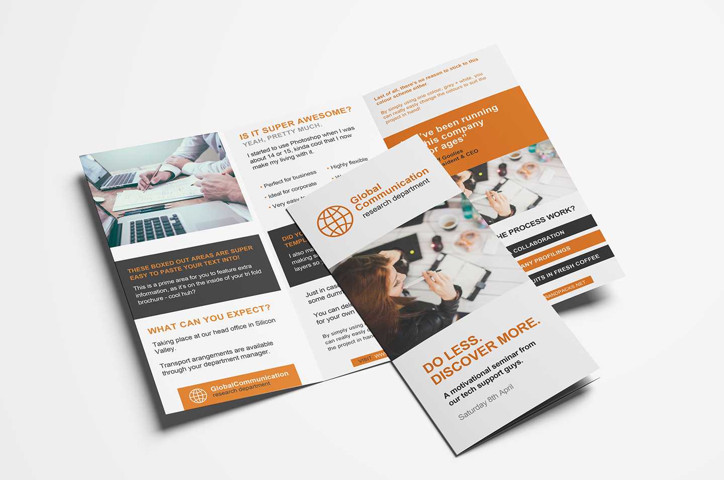 Free 3 Fold Brochure Template For Photoshop & Illustrator In Free Illustrator Brochure Templates Download