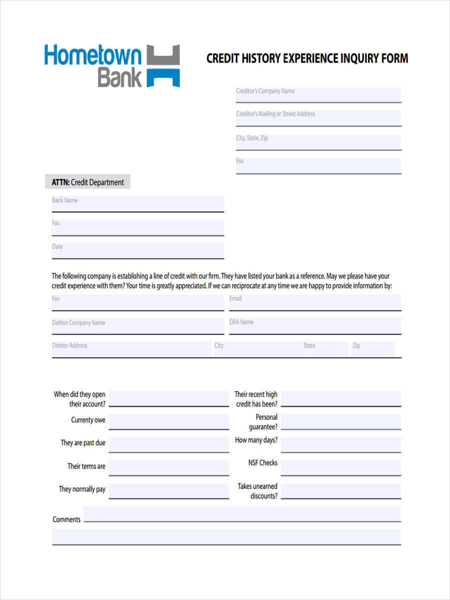 Free 6+ Sample Credit Inquiry Forms In Word | Pdf Throughout Enquiry Form Template Word