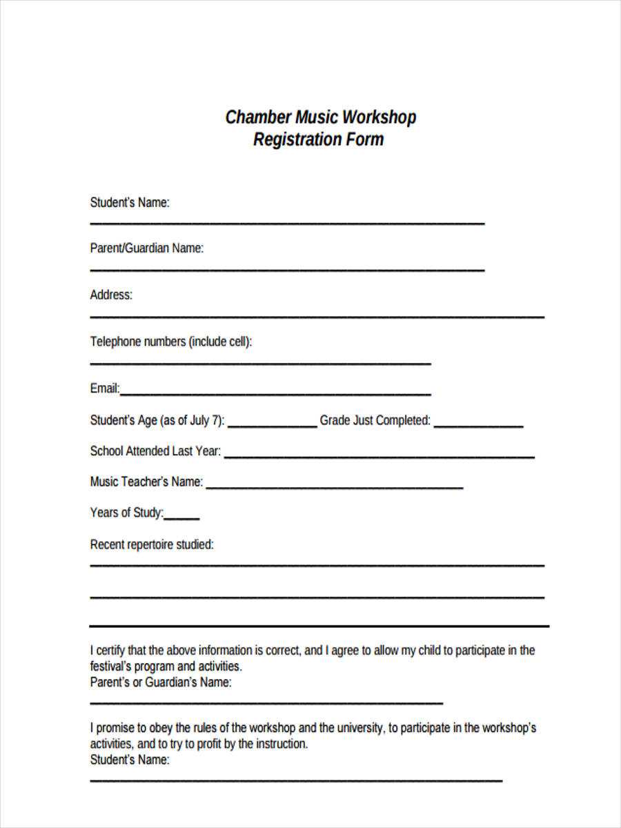 Free 9+ Workshop Registration Forms In Sample, Example, Format Within Seminar Registration Form Template Word