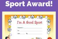 Free Award Certificate - I'm A Good Sport (Primary | Life with regard to Sports Day Certificate Templates Free