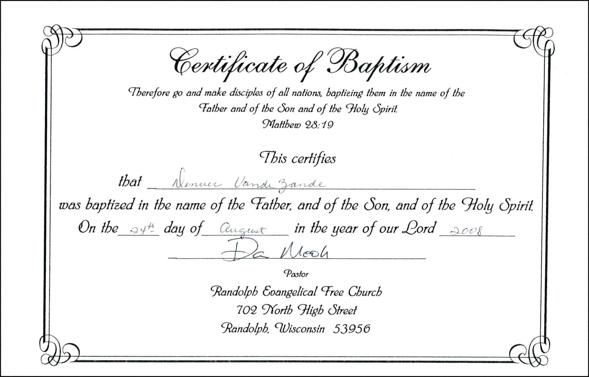 Free Baptism Certificate Template Download 200 Certificates Inside Baptism Certificate Template Download