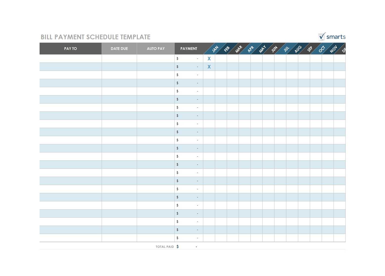Free Bill Tracking Spreadsheet Pay Checklist Template 18 32 With Regard To Blank Checklist Template Pdf