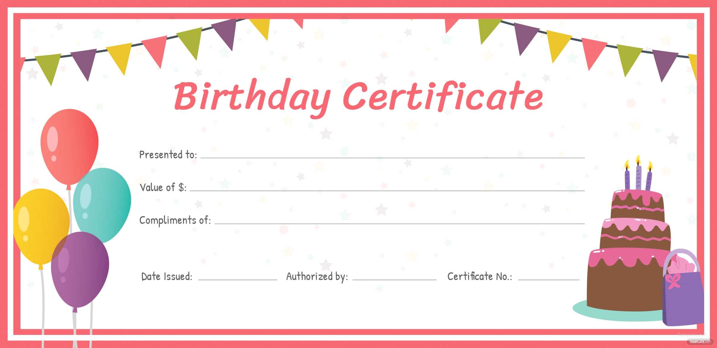 Free Birthday Gift Certificate Template In Adobe (Voucher Within Fillable Gift Certificate Template Free