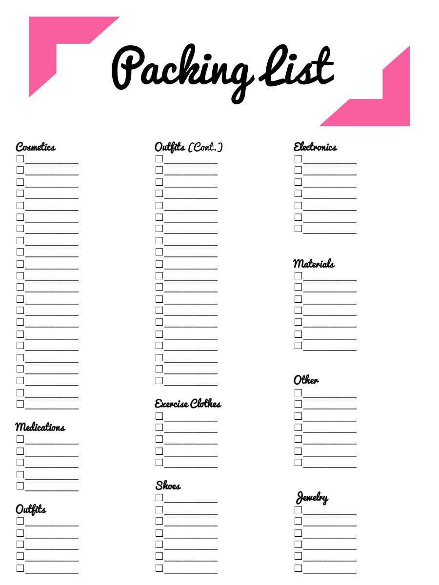 Free Blank Checklist Template Word Payment Via Letter Of Regarding Blank Packing List Template