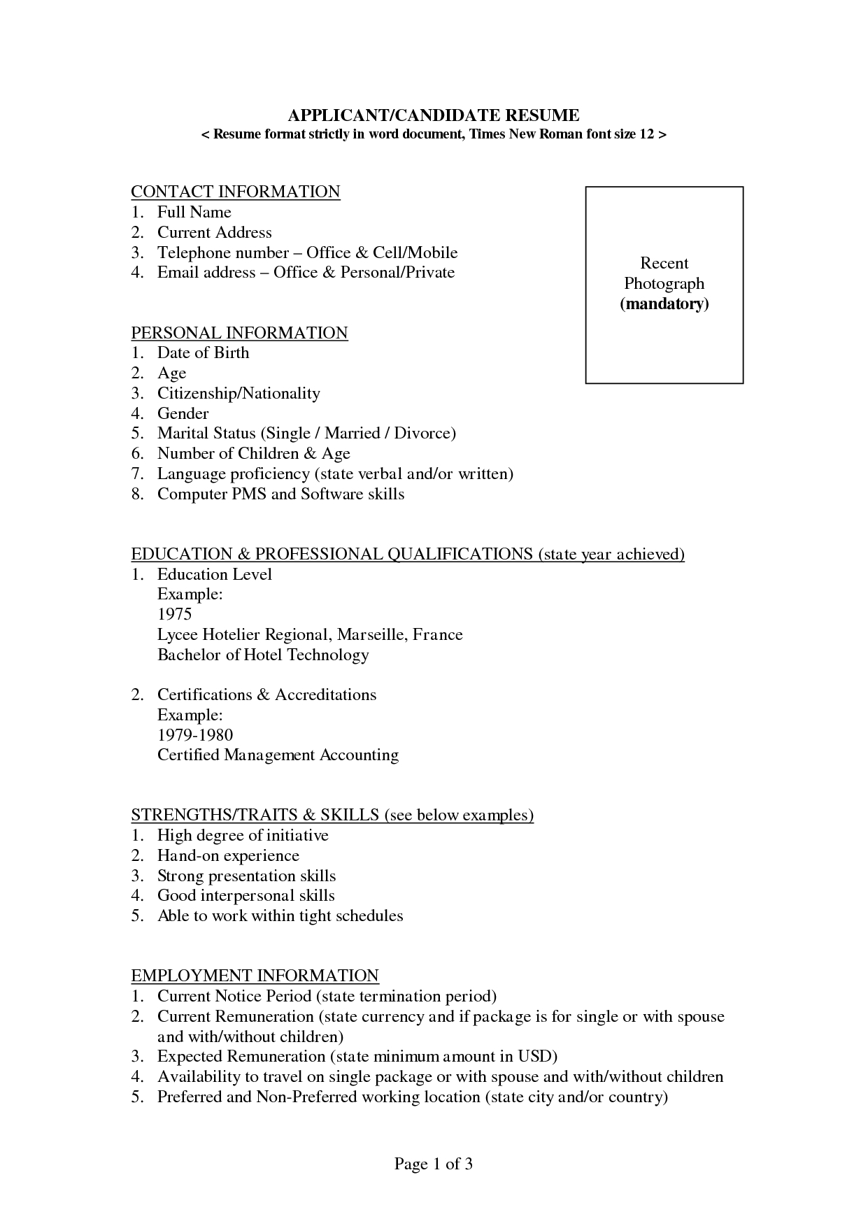 Free Blank Resume Templates For Microsoft Word | Resume Inside Blank Resume Templates For Microsoft Word