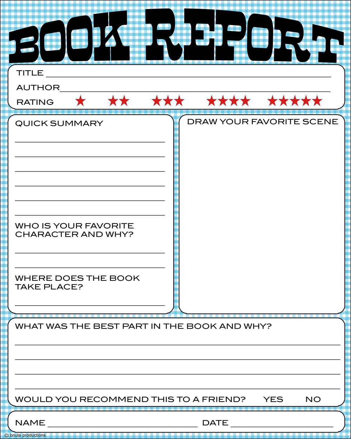 Free Book Report Printable - Great For Lower Primary Grades With Regard To Quick Book Reports Templates