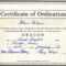 Free Certification: Free Ordination Certificate Within Certificate Of Ordination Template