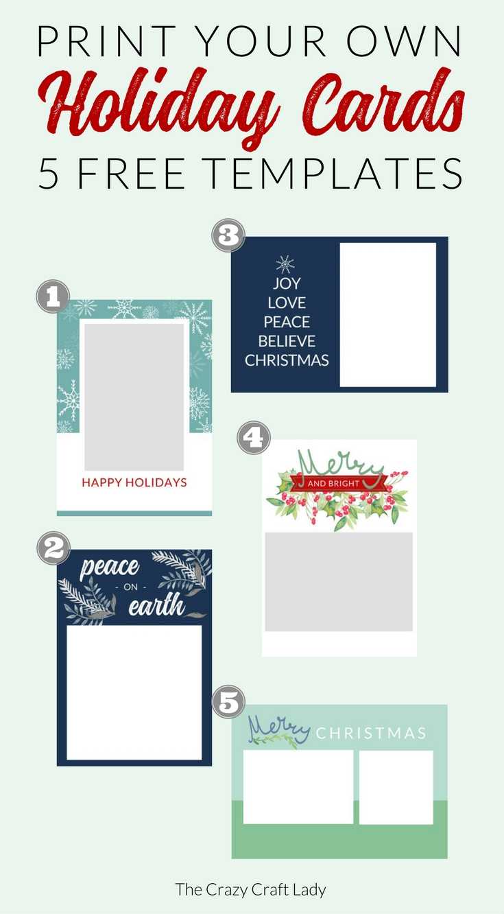 Free Christmas Card Templates – The Crazy Craft Lady Within Print Your Own Christmas Cards Templates