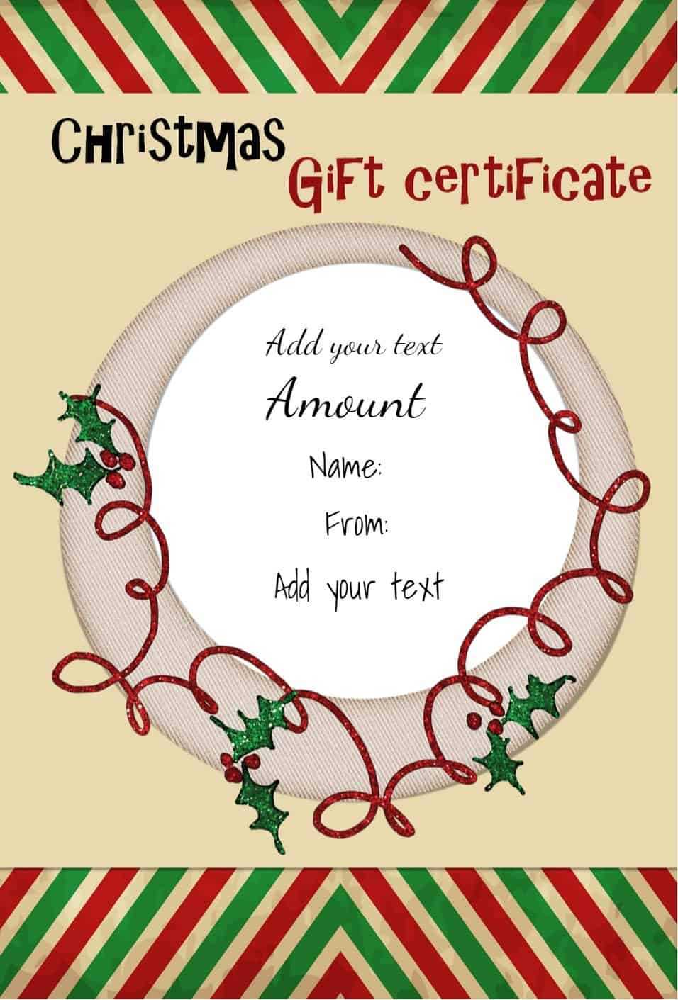 Free Christmas Gift Certificate Template | Customize Online Pertaining To Christmas Gift Certificate Template Free Download