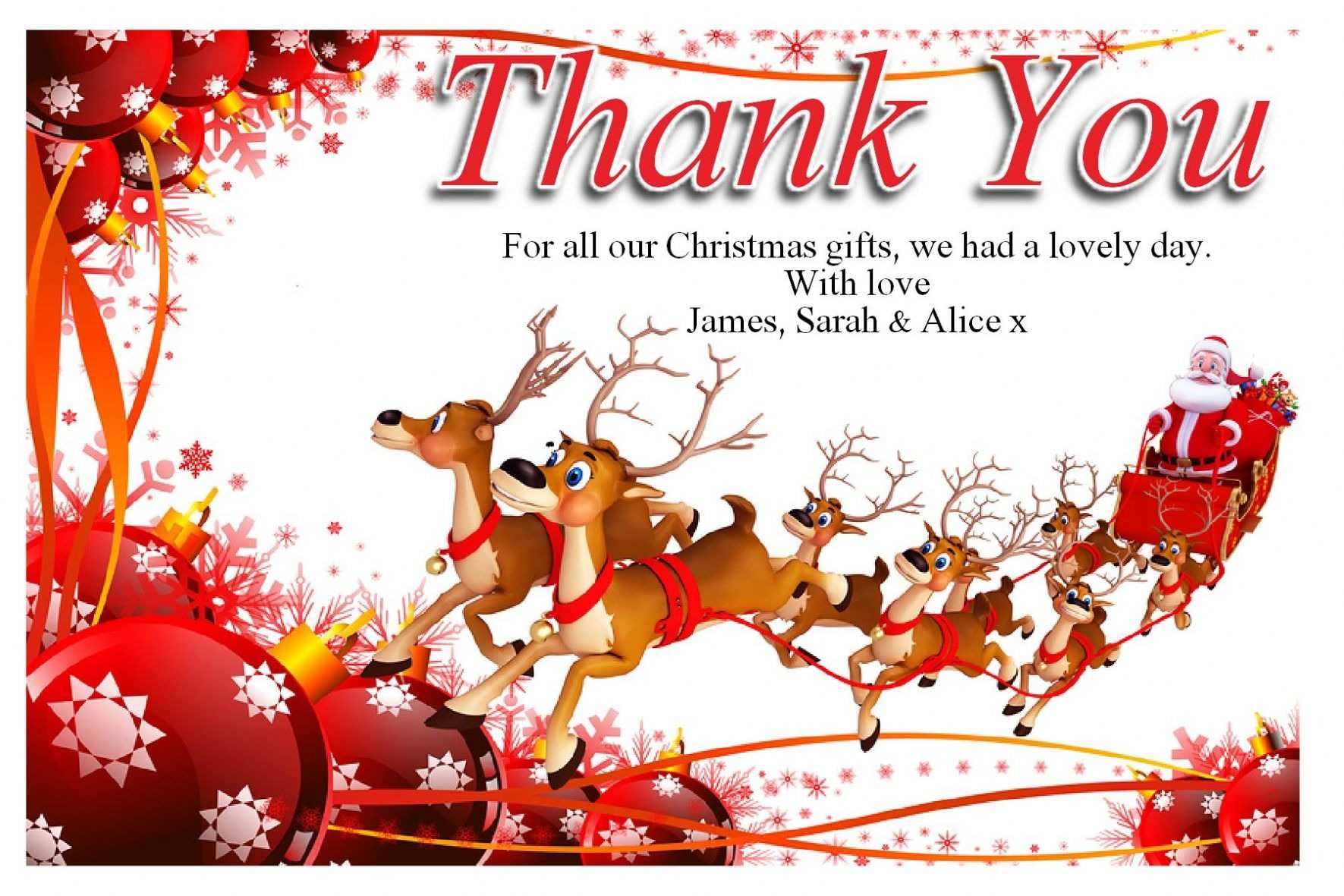Free Christmas Thank You Cards Templates — Anouk Invitations Inside Christmas Thank You Card Templates Free