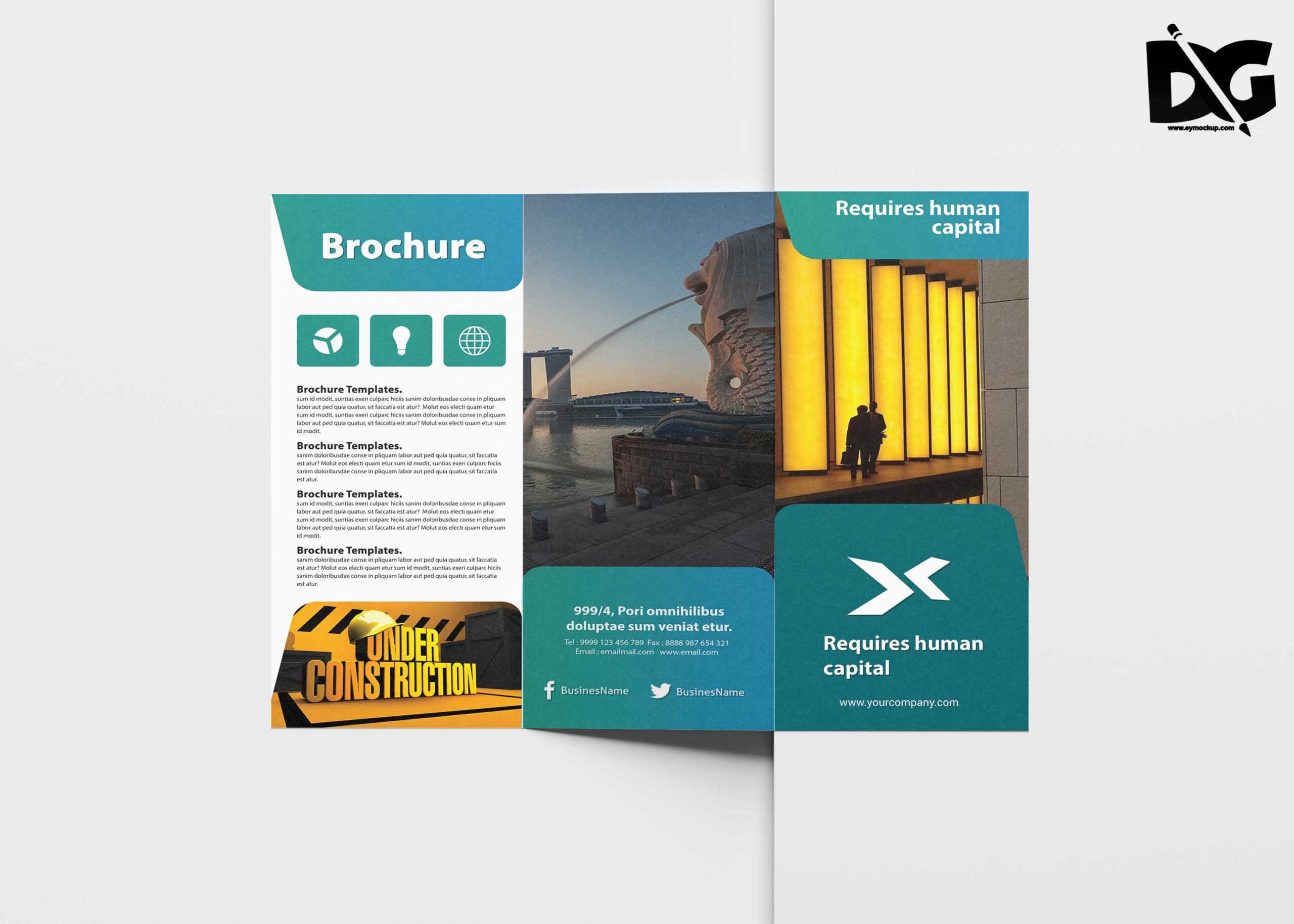 Free Clean Tri Fold Brochure Template | Free Psd Mockup In Cleaning Brochure Templates Free