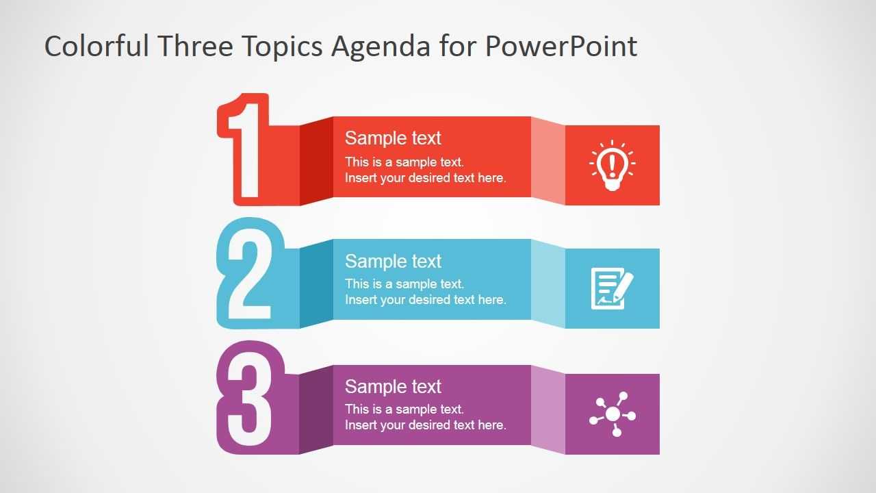 Free Colorful Three Topics Agenda For Powerpoint Intended For Replace Powerpoint Template
