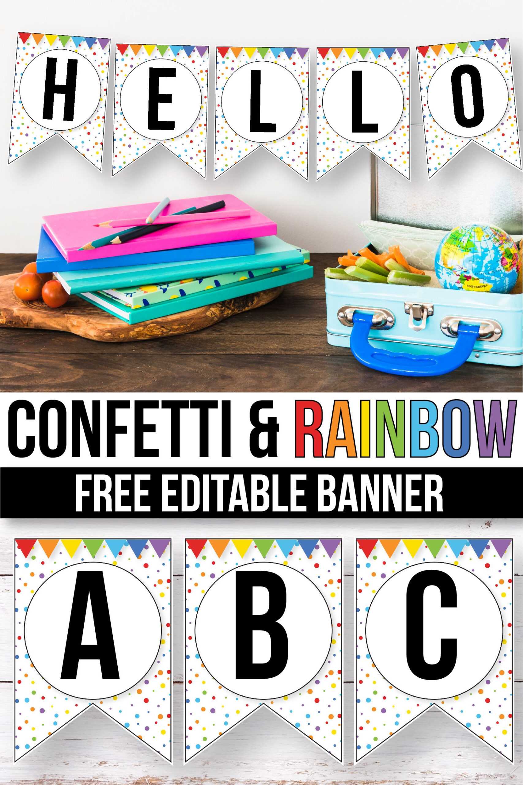 Free Confetti Banner For The Classroom – Confetti Classroom Inside Classroom Banner Template