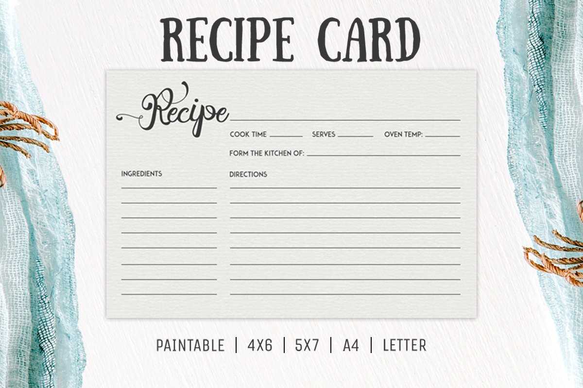 Free Cooking Recipe Card Template Rc2 – Creativetacos With 4X6 Photo Card Template Free