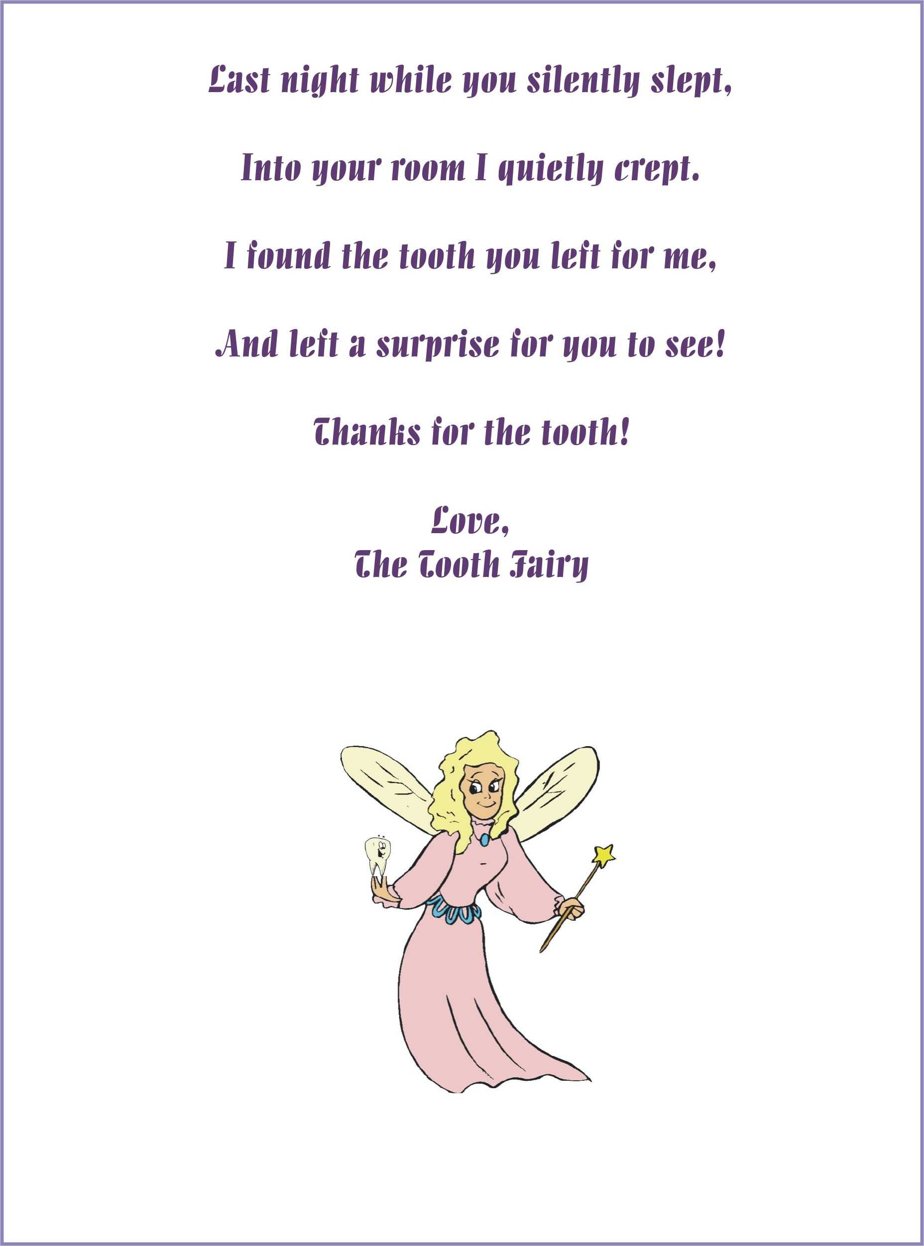 Free Customizable Tooth Fairy Letters! Opens In Word So You Intended For Free Tooth Fairy Certificate Template