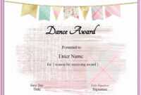 Free Dance Certificate Template - Customizable And Printable throughout Dance Certificate Template