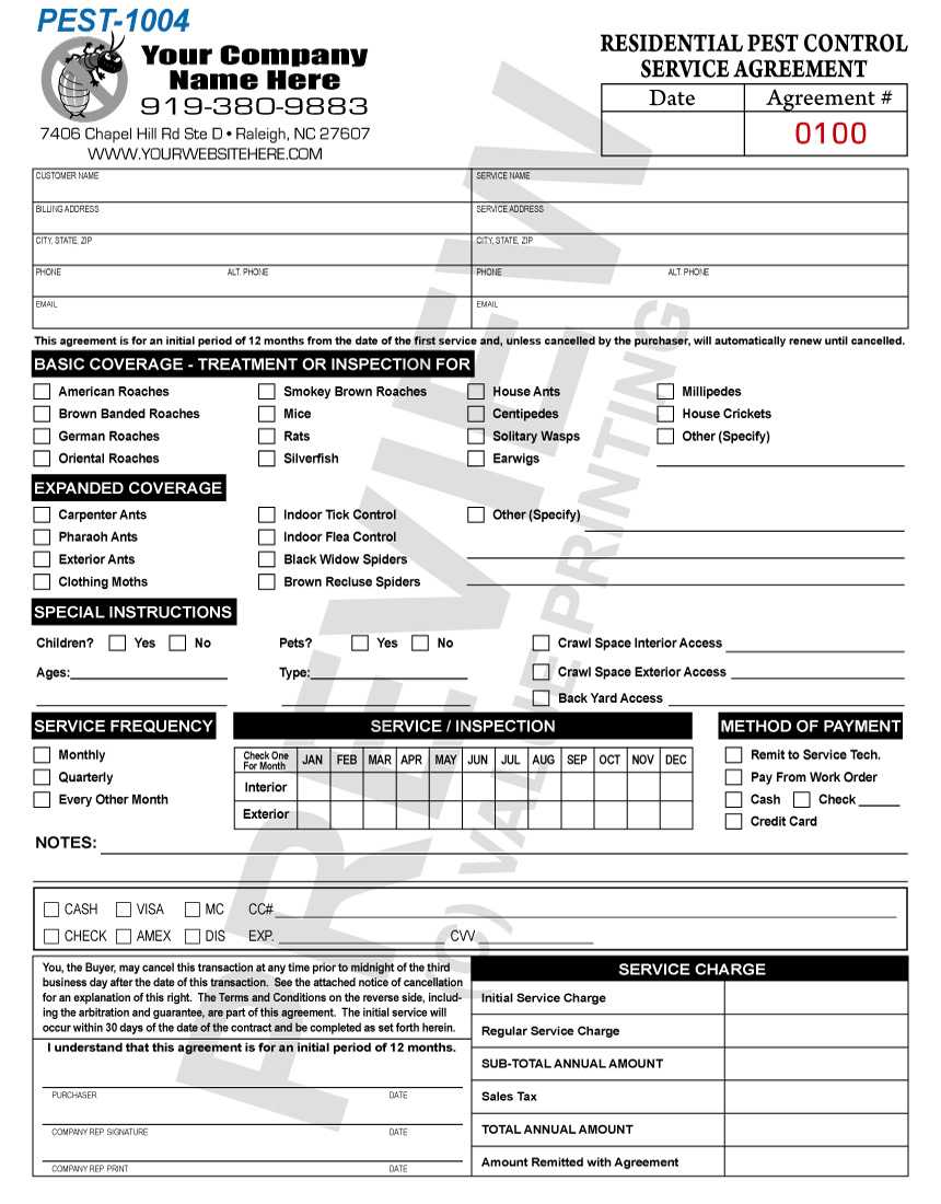 Free Design, Fast Shipping On Pest Control Forms Within Pest Control Report Template