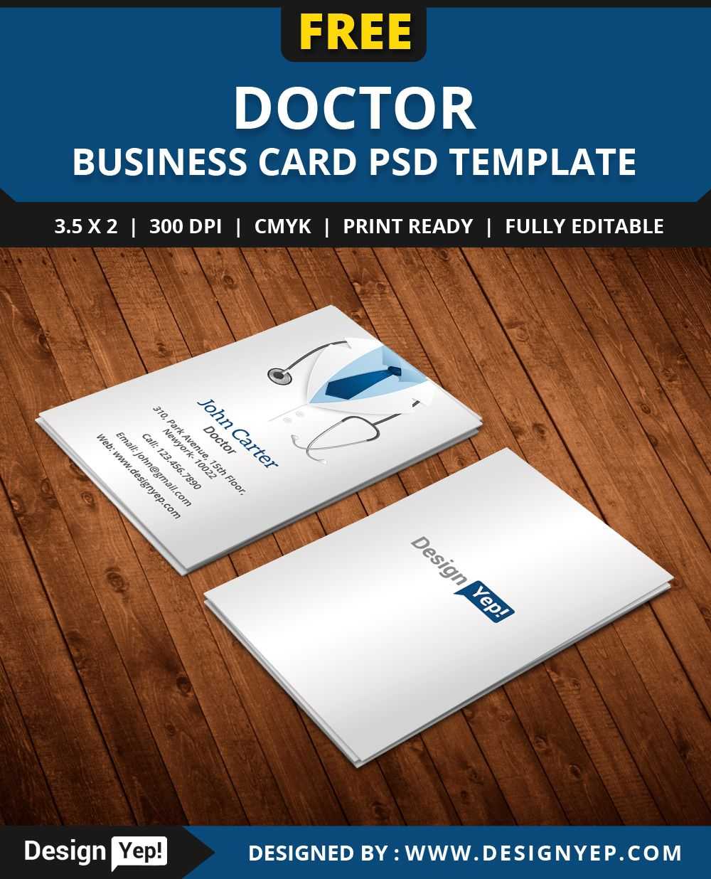 Free Doctor Business Card Template Psd | Business Card Psd For Medical Business Cards Templates Free