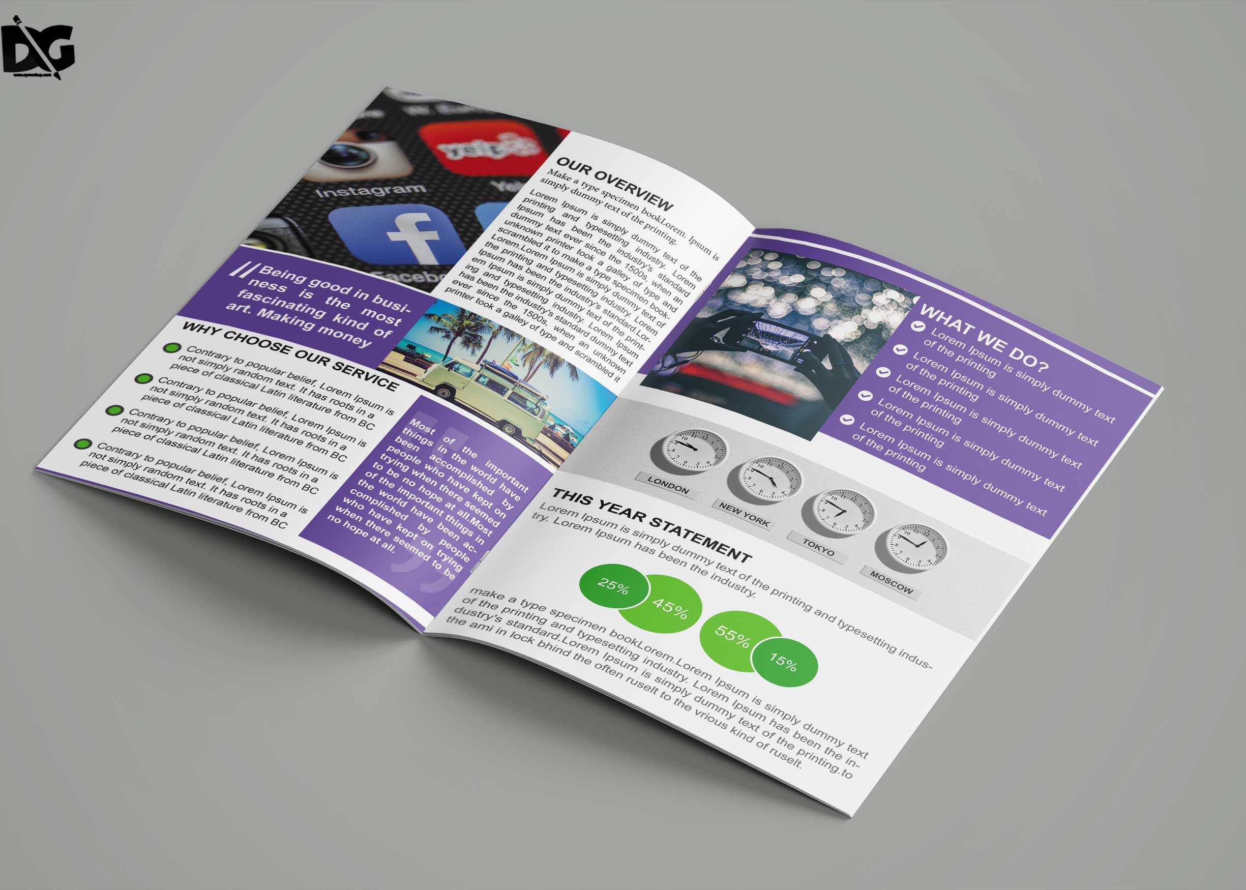 Free Download Bi Fold Social Media Company Brochure Template Throughout Social Media Brochure Template