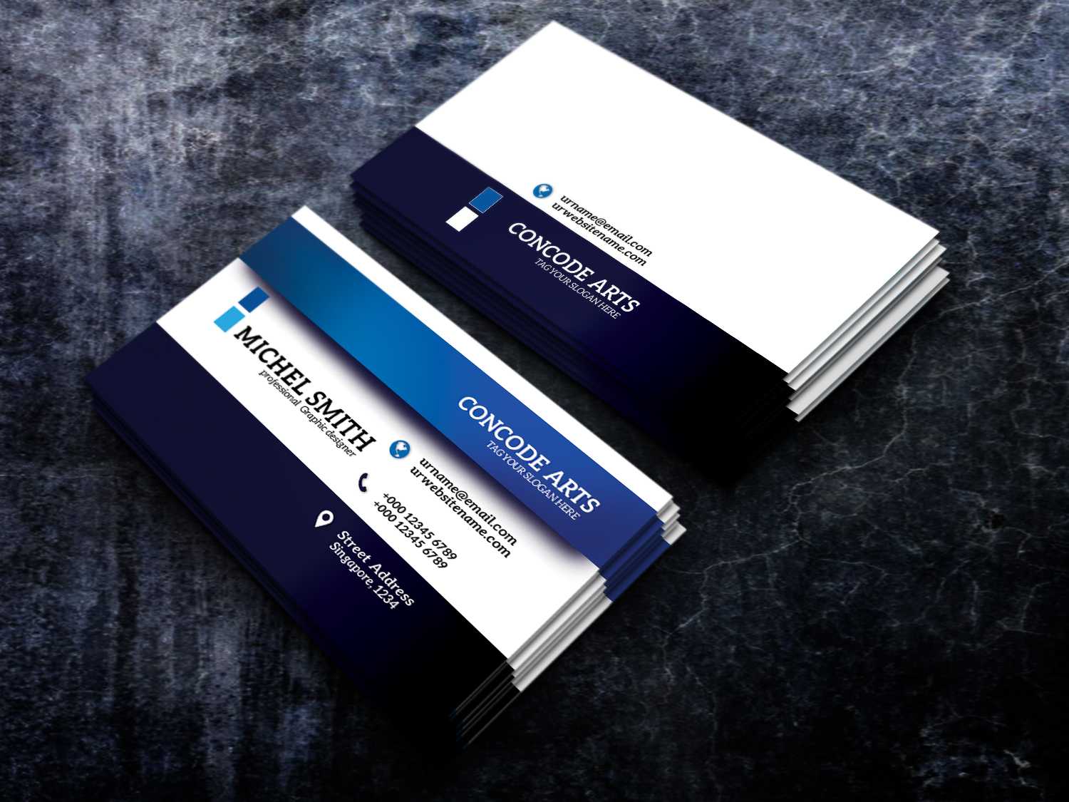 Free Download Blue Colour Business Cards Vol 91 With Regard To Professional Business Card Templates Free Download