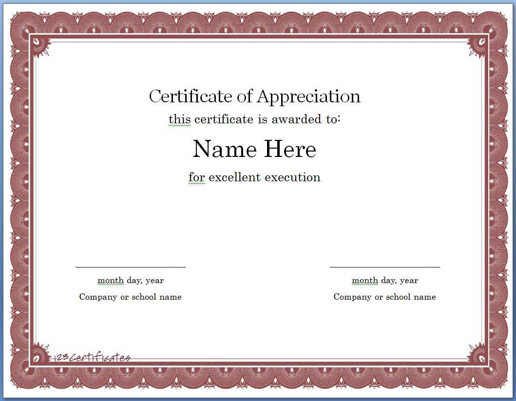 Free Editable Certificate Of Appreciation Template #1914 With Regard To Certificate Of Appreciation Template Free Printable