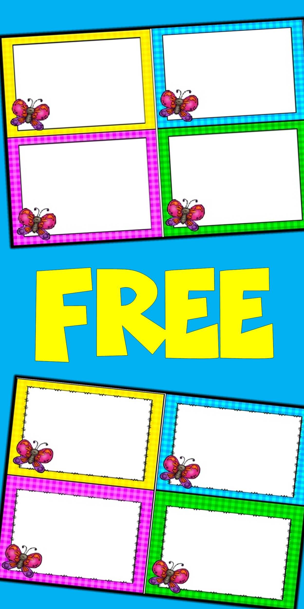 Free Editable Spring Card Templates | Butterfly Classroom For Free Printable Flash Cards Template