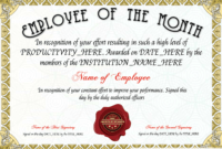 Free Employee Of The Month Certificate Template At inside Employee Of The Month Certificate Template