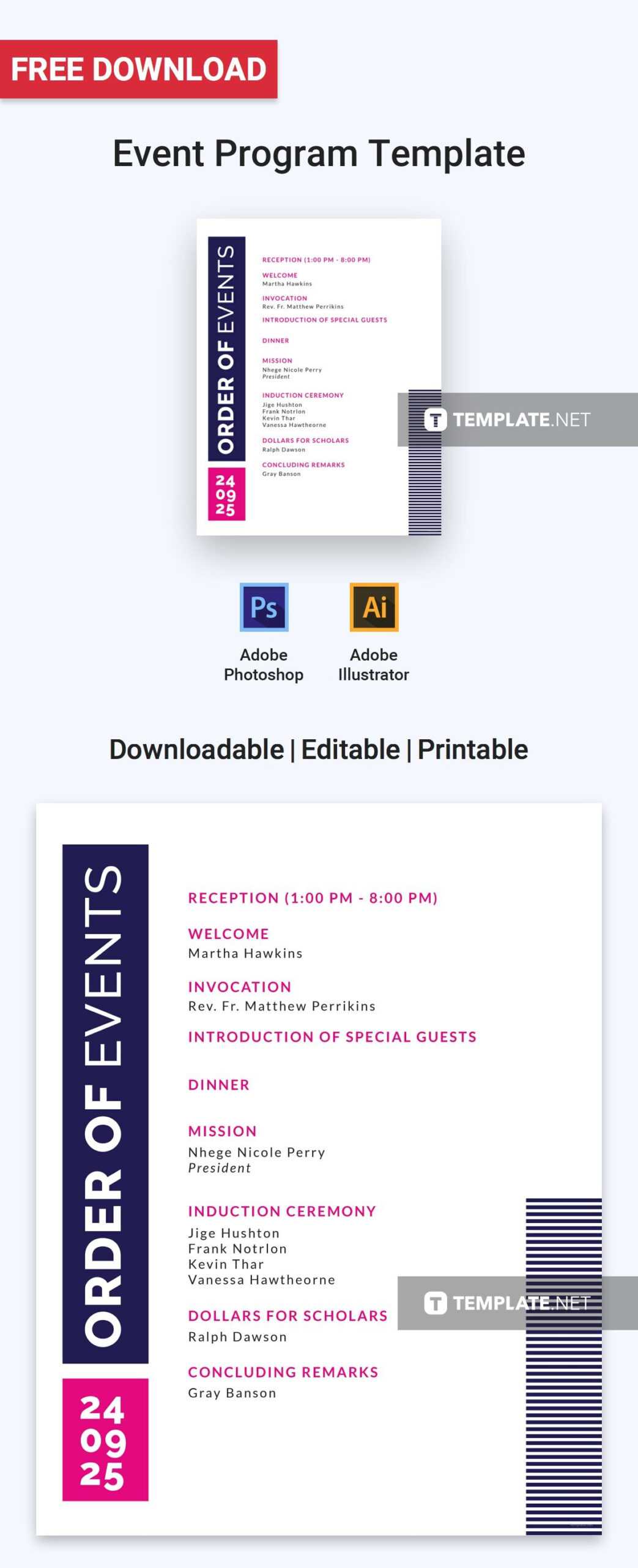 Free Event Program Invitation | Free Program Templates With Free Event Program Templates Word