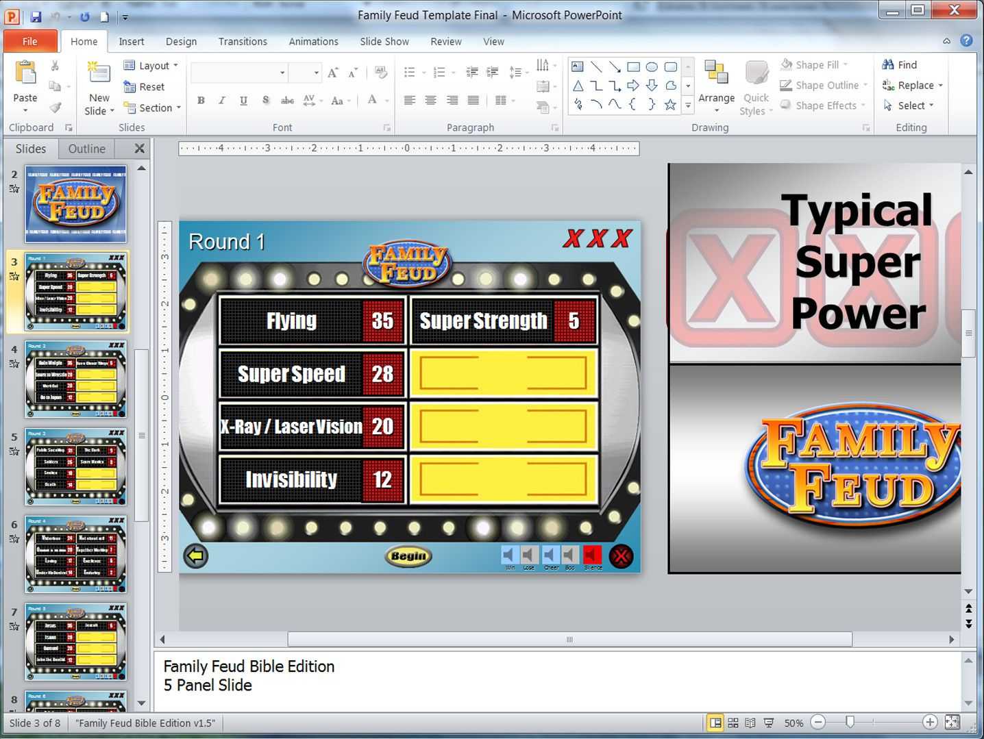 Free Family Feud Powerpoint 2010 Template Game Templates Intended For Family Feud Powerpoint Template With Sound