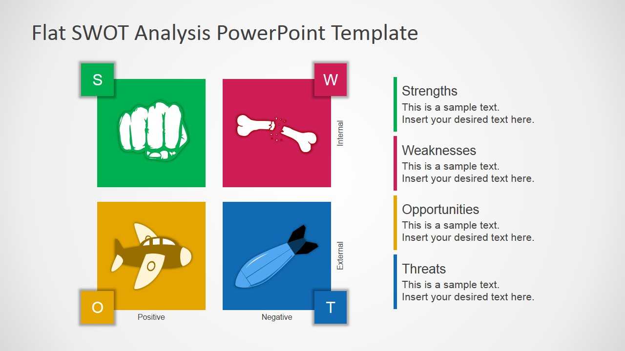 Free Flat Swot Analysis Presentation Template Within Swot Template For Word