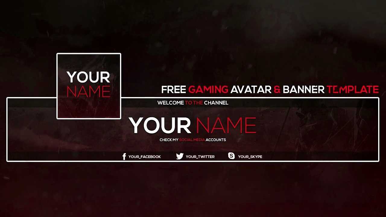 Free Gaming Avatar & Banner Template ( Photoshop ) #6 With Regard To Free Etsy Banner Template