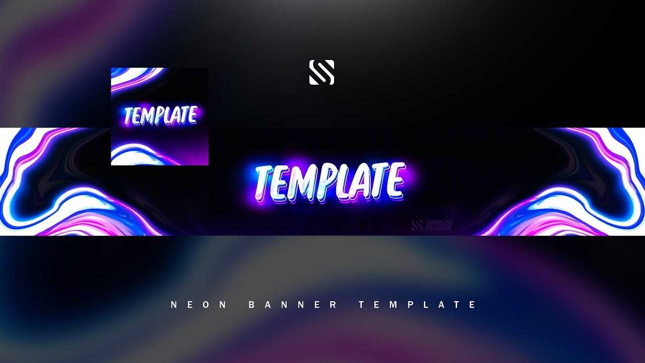 Free Gfx: Neon Youtube Banner Template (+Tutorial) – Photoshop 2018 For Yt Banner Template