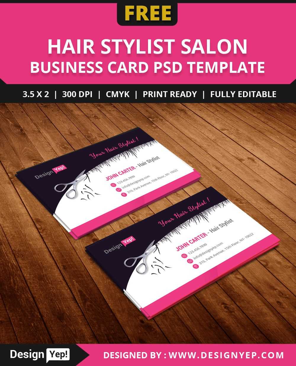 Free Hair Stylist Salon Business Card Template Psd | Salon Inside Hairdresser Business Card Templates Free