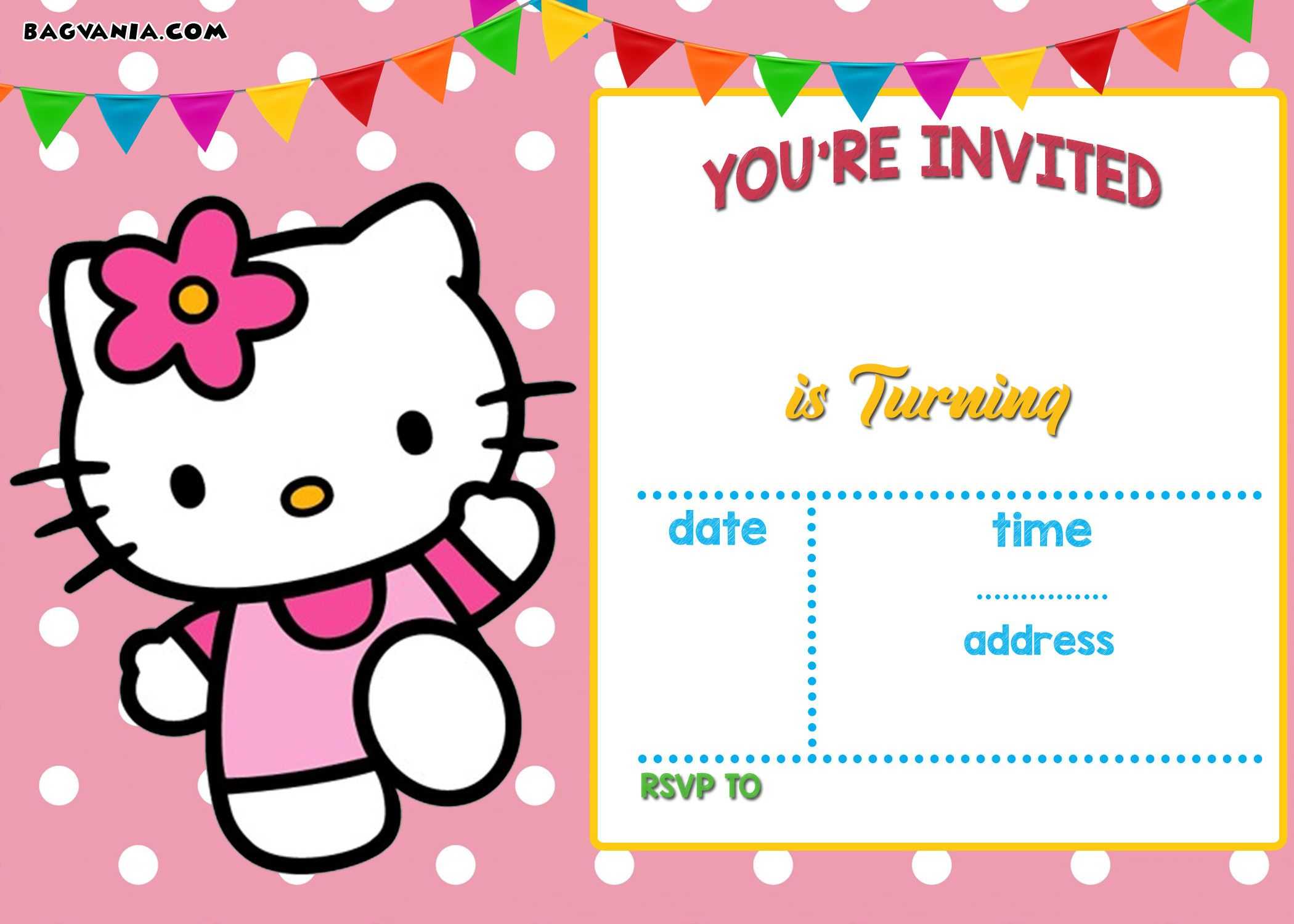 Free Hello Kitty Invitation Templates | Hello Kitty Birthday Inside Hello Kitty Birthday Card Template Free