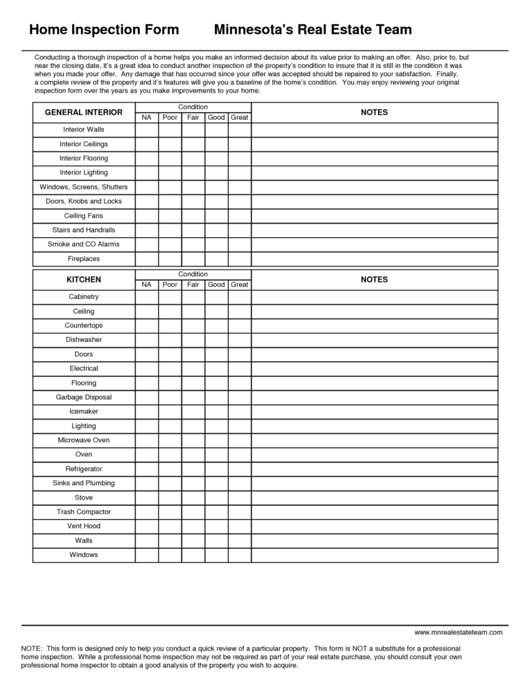 Home Inspection Report Template Free