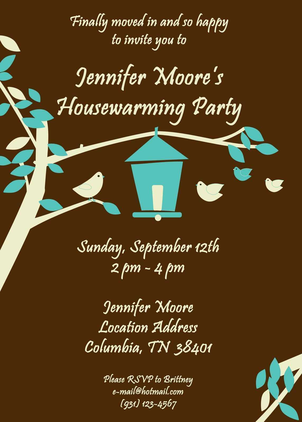 Free Housewarming Invitations Ideas | Little Bird Brown In Free Housewarming Invitation Card Template