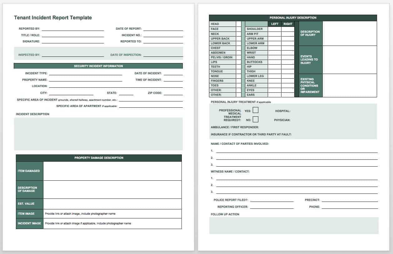 Free Incident Report Templates & Forms | Smartsheet In Customer Incident Report Form Template