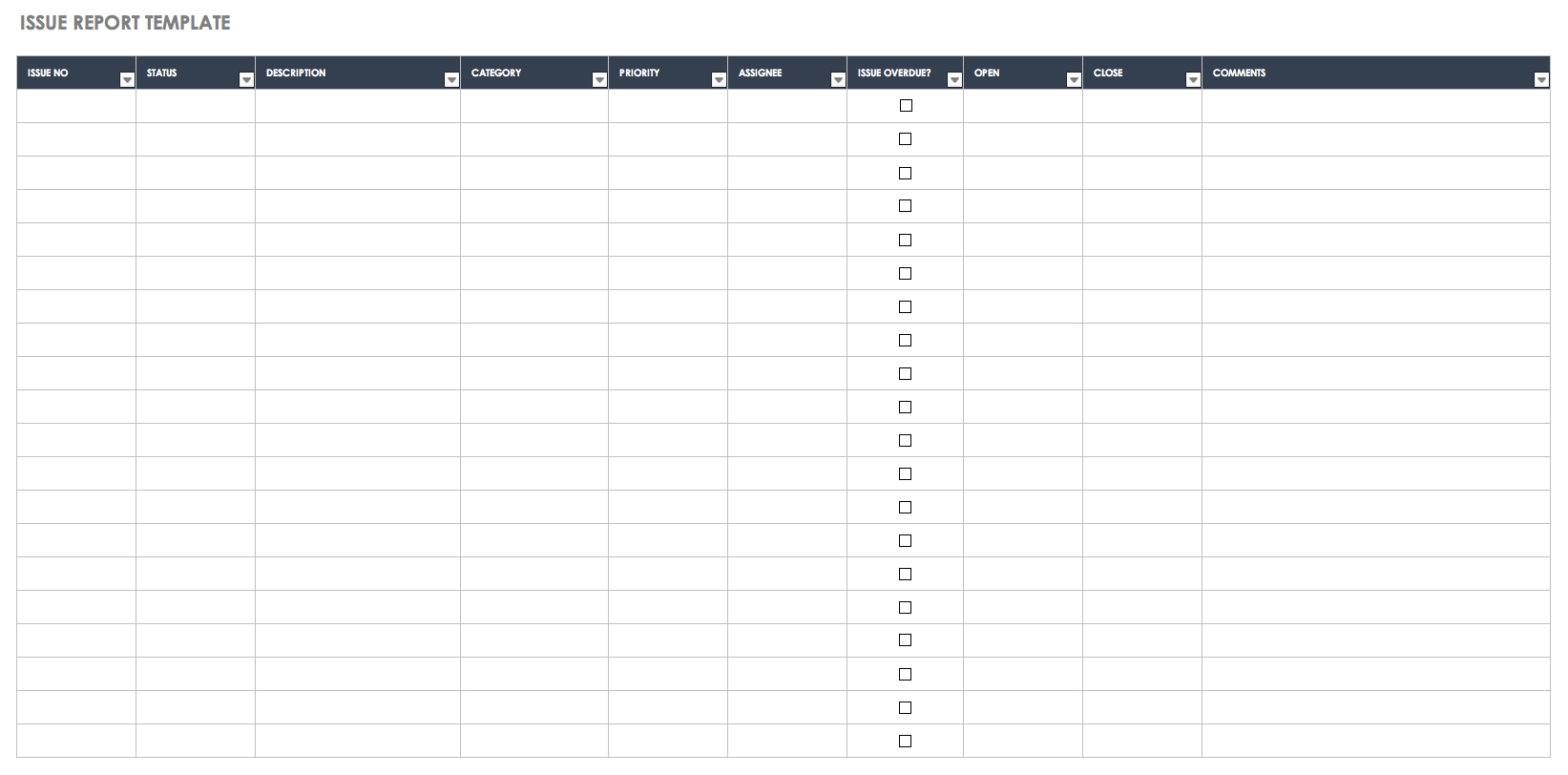 It Issue Report Template