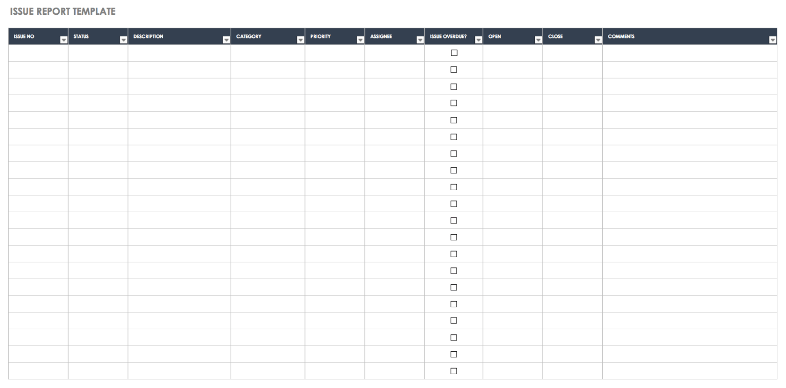 Free Issue Tracking Templates | Smartsheet with regard to Software ...