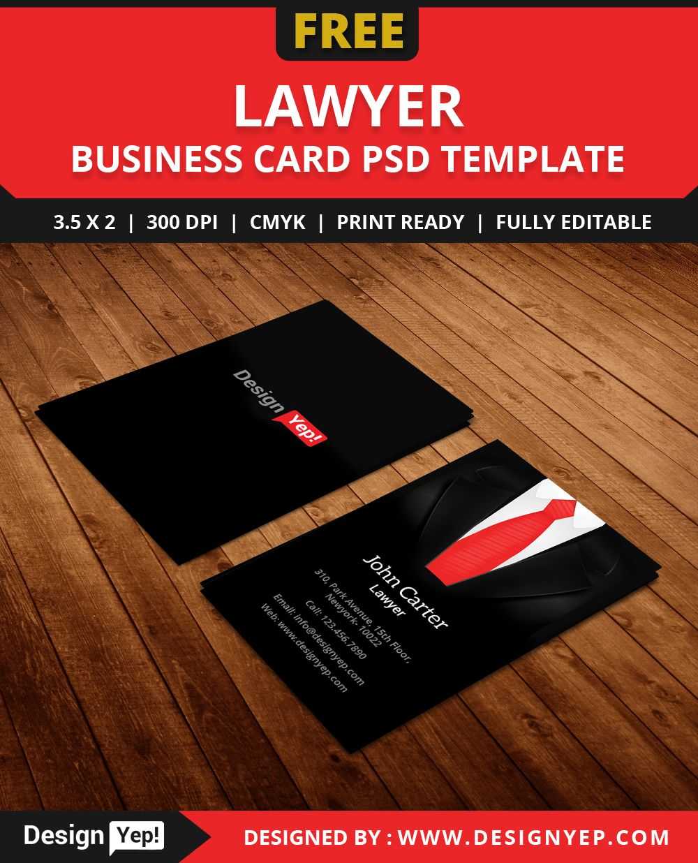 Free Lawyer Business Card Template Psd | Free Business Card With Calling Card Free Template