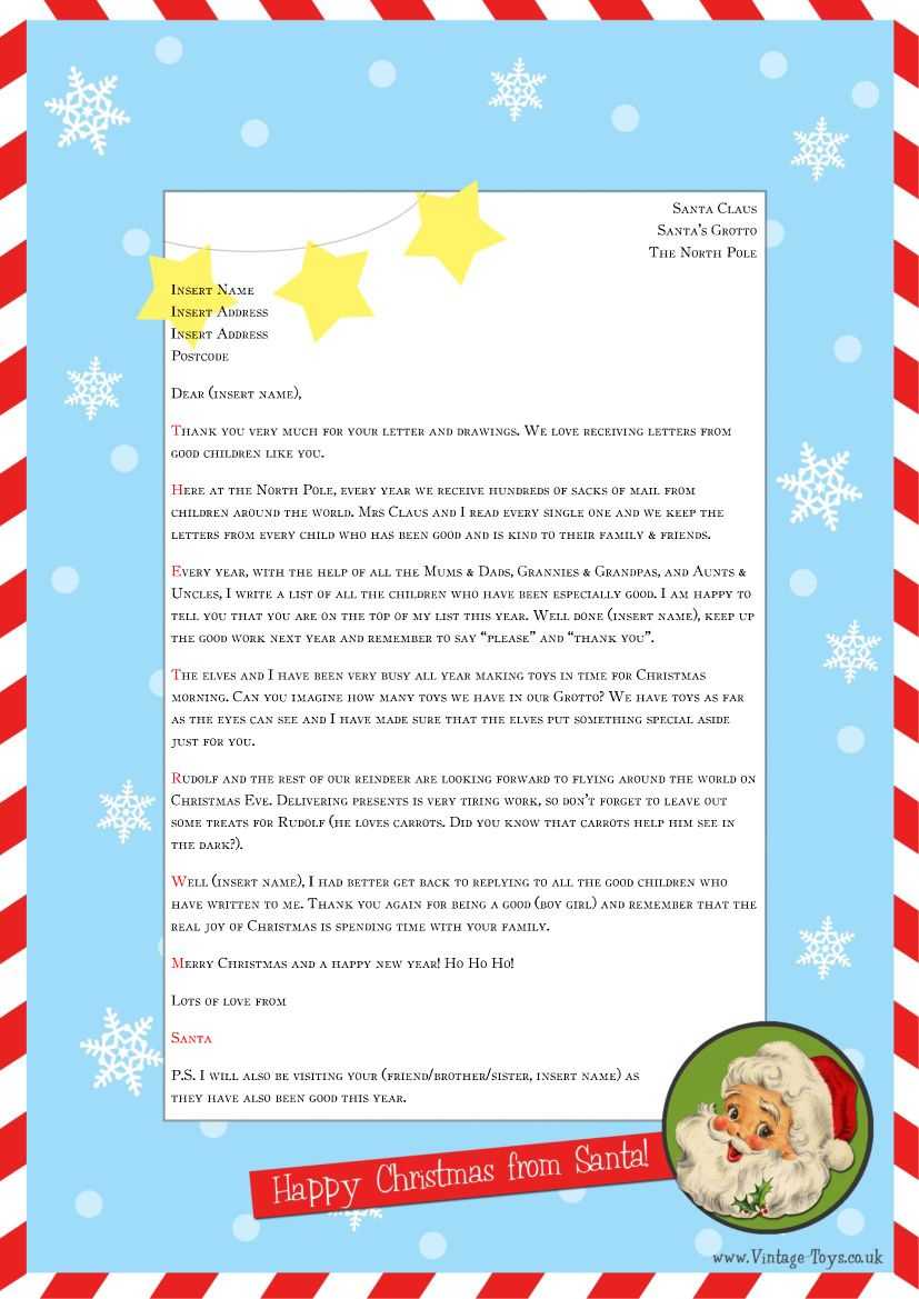 Free “Letter From Santa” Template For You To Download And For Santa Letter Template Word