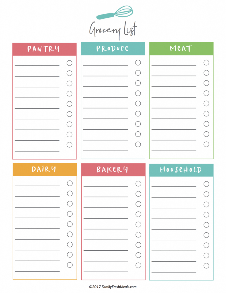 Free Meal Plan Printables – Family Fresh Meals Within Blank Meal Plan Template