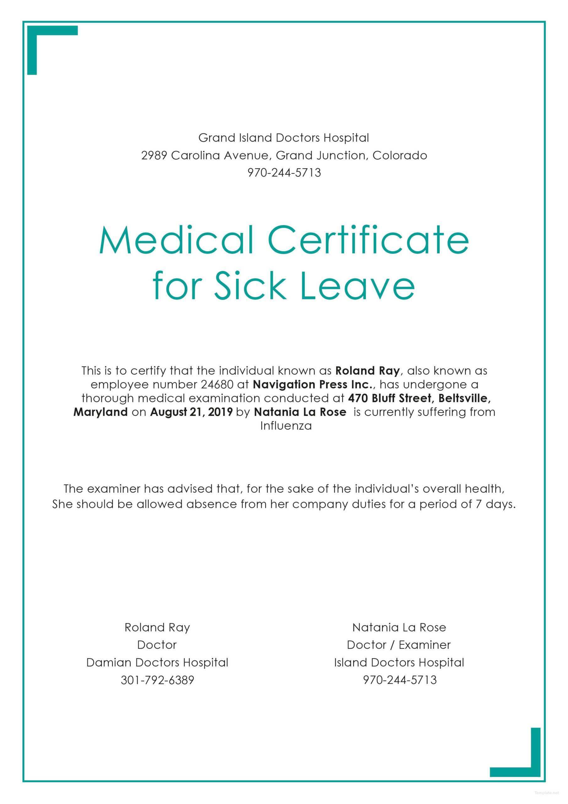 Free Medical Certificate For Sick Leave Medical Doctors With Regard To Fake Medical Certificate Template Download Scaled 